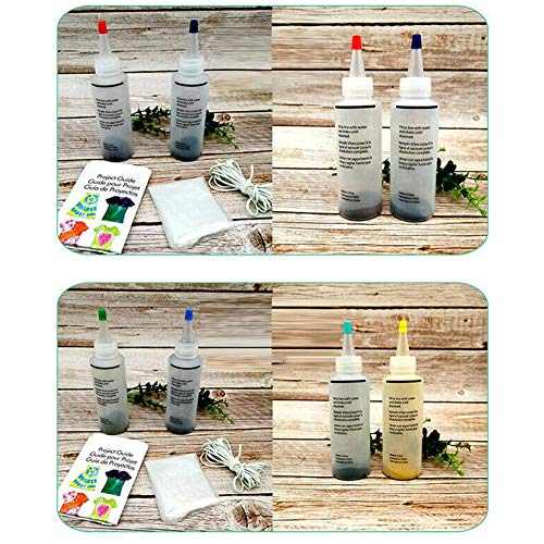 Tie Dye Kit de tinte para camisas, 2 colores, pigmento teñido con bandas de goma para ropa de bricolaje, colorida, bolsa, bufanda, no tóxica, tintes de graffiti, No nulo, 3, Tamaño libre