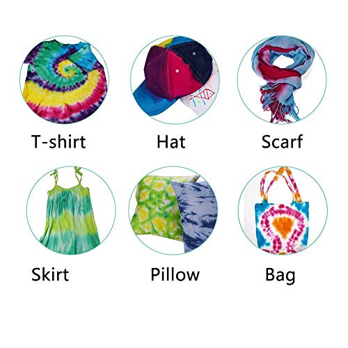 Tie Dye Kit de tinte para camisas, 2 colores, pigmento teñido con bandas de goma para ropa de bricolaje, colorida, bolsa, bufanda, no tóxica, tintes de graffiti, No nulo, 3, Tamaño libre