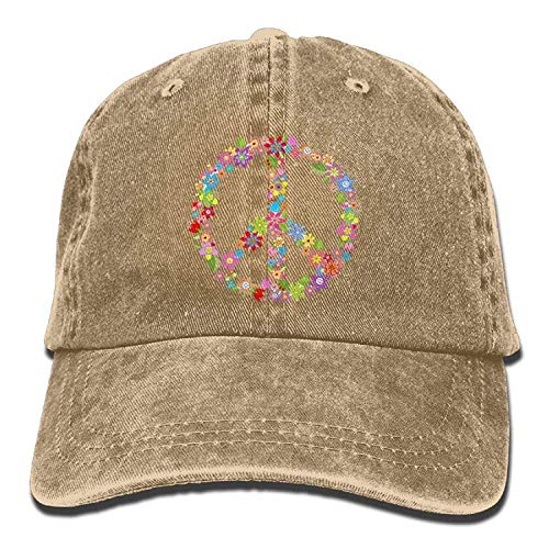 Tiffany Church Moda Gorras de béisbol Sombreros Bolsa Divertida Floral Peace 3 Sombrero de Mezclilla Gorra de béisbol Ajustable para Mujer