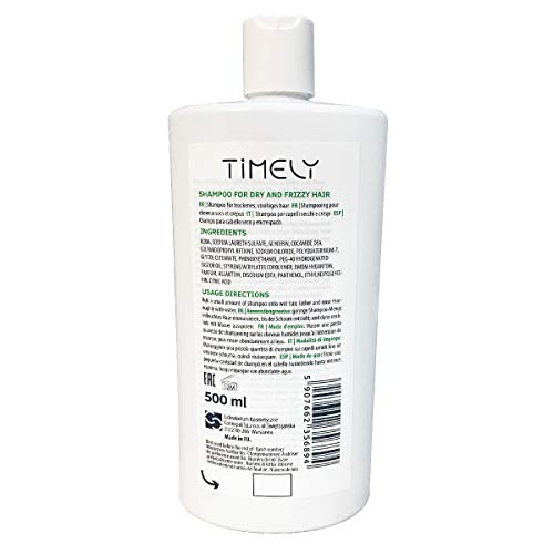 Timely - Champú hidratante para cabellos secos y encrespados, 500 ml