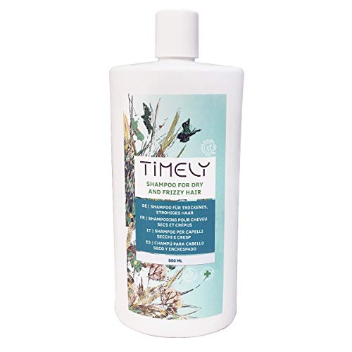 Timely - Champú hidratante para cabellos secos y encrespados, 500 ml
