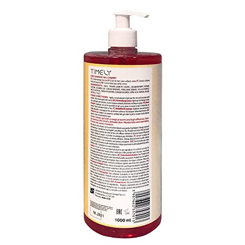 Timely - Gel de ducha hidratante con aroma de cereza para niños