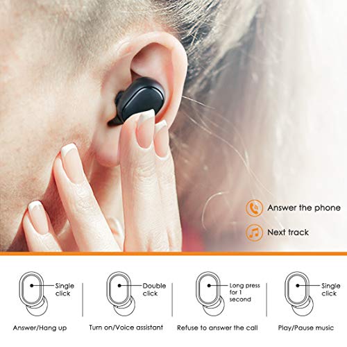 Timoom Redmi Airdots 2 Bluetooth 5.0 Auriculares Inalámbricos, Wireless Earbuds, Auriculares Estéreos Manos Libres con Micrófono, Impermeable IPX4, Estuche de Carga Magnética