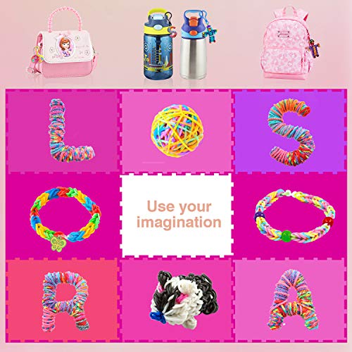 Tintec Gomitas para Hacer Pulseras, 10000Pcs Gomitas Elásticas Plásticas de 28 Colores para Tejer Bandas de Goma de Juguete para Niñas Anillos Collares de Bricolaje Manualidad Niña