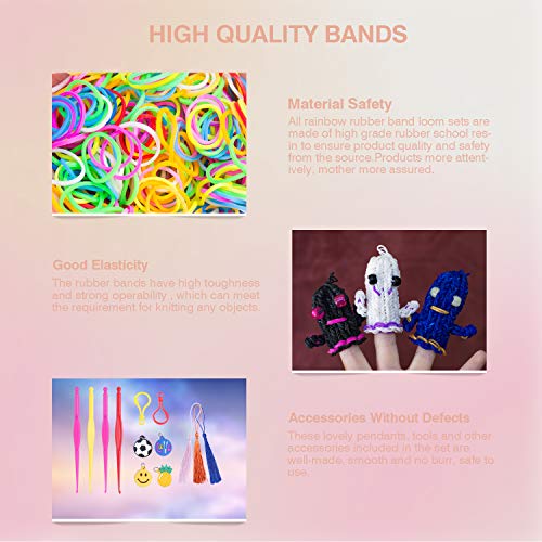 Tintec Gomitas para Hacer Pulseras, 10000Pcs Gomitas Elásticas Plásticas de 28 Colores para Tejer Bandas de Goma de Juguete para Niñas Anillos Collares de Bricolaje Manualidad Niña