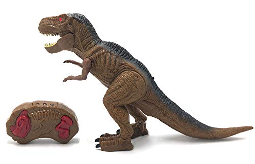 Tiranosaurio Rex Dinosaurio Teledirigido RC Muy Realista! (Movimiento, Luz, Sonido y Humo) con Mando Radio Control Remoto para Niños | T Rex Robot Dinosaurios Juguetes Interactivo (Pequeño)