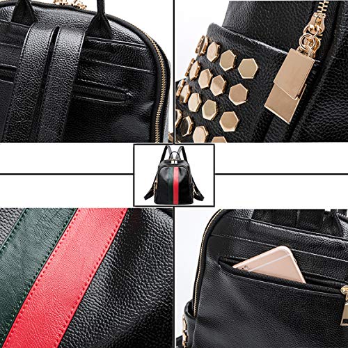 Tisdaini® Bolsos Mochila Mujer moda casual viaje Retro Bolsos de mano mochila (Negro a)