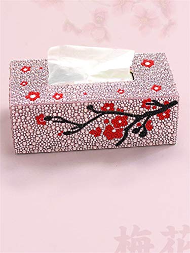 Tissue box WM Forma Especial de Diamante Pintura Conjunto de Bricolaje Rollo de Papel Diamante de la Caja de Punto de Cruz Joyas Caja de Almacenamiento Caja de Regalo Mosaico 9.20 (Color : Chanel)