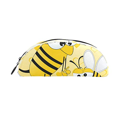 Titulares de la caja de lápiz Bolso de la bolsa de papelería de la pluma de la madre y el niño de la abeja con maquillaje con cremallera para niñas niños