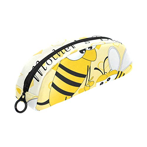 Titulares de la caja de lápiz Bolso de la bolsa de papelería de la pluma de la madre y el niño de la abeja con maquillaje con cremallera para niñas niños