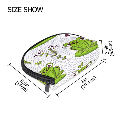 TIZORAX Bolsa de cosméticos con diseño de ranas y libélulas
