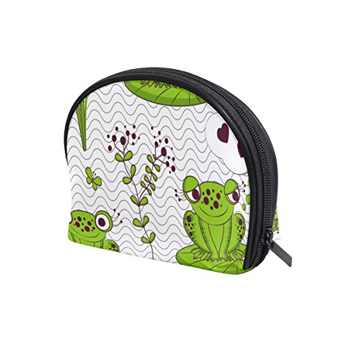 TIZORAX Bolsa de cosméticos con diseño de ranas y libélulas