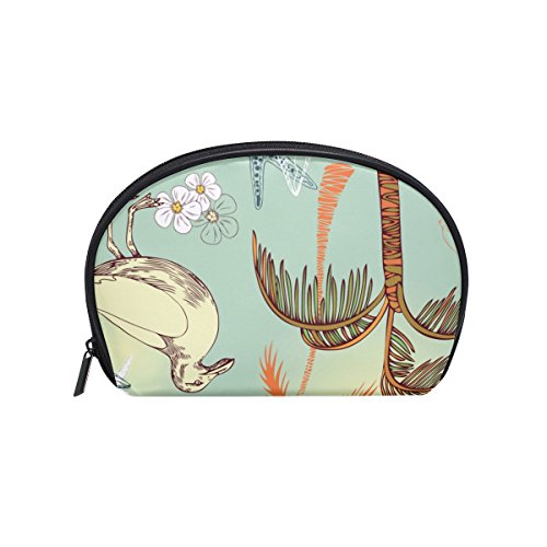 TIZORAX - Bolsa de maquillaje para mujer, diseño de árbol de flores y pájaros