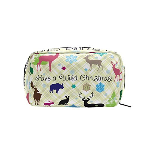 TIZORAX - Bolsa de viaje para cosméticos con diseño de copo de nieve