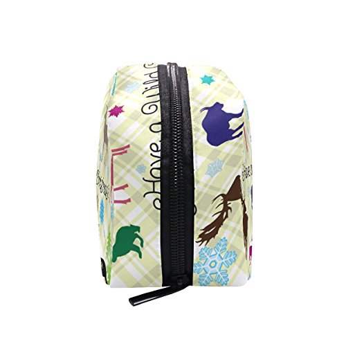 TIZORAX - Bolsa de viaje para cosméticos con diseño de copo de nieve