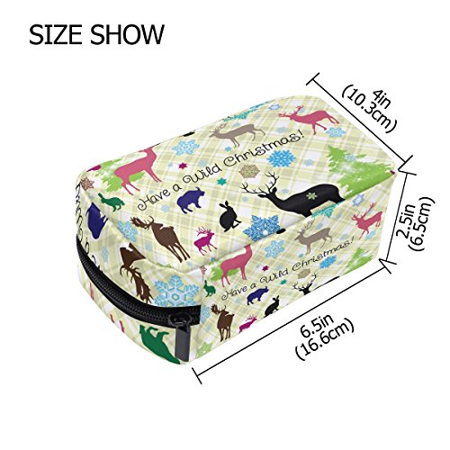 TIZORAX - Bolsa de viaje para cosméticos con diseño de copo de nieve