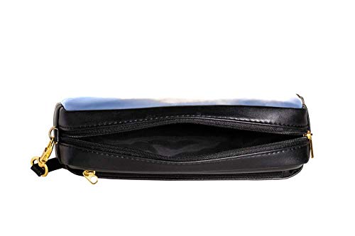 TIZORAX cebras en la pradera estuche de cuero de la PU para estudiantes de la pluma estacionaria bolsa de maquillaje cosmético bolsa