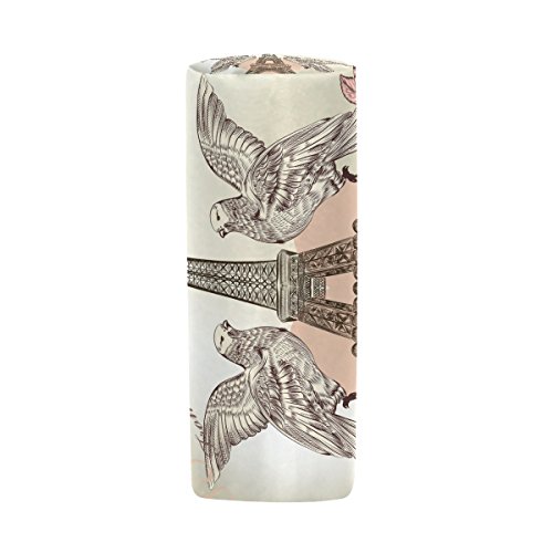 TIZORAX - Estuche para lápices de rosa de la Torre Eiffel de San Valentín, con cremallera, organizador de monedas, cosméticos, para mujeres, adolescentes, niñas, niños