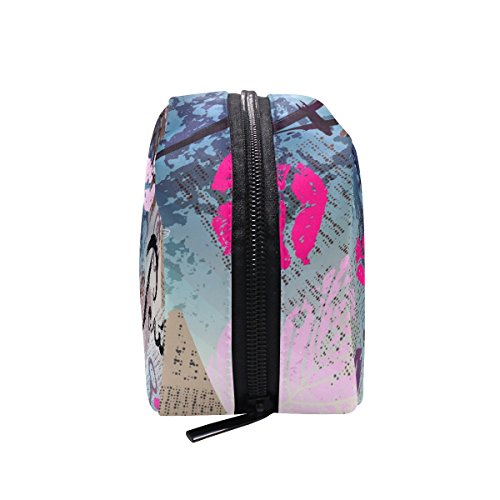 TIZORAX Paris Torre Eiffel Kiss práctico bolsa de maquillaje bolsa organizador bolsa de viaje