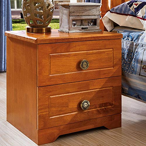 TJLSS Mini mesita de Noche Mesita de Noche de Dormitorio Simple, mesita de Noche de Madera Maciza con diseño de Doble cajón