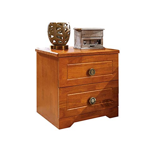 TJLSS Mini mesita de Noche Mesita de Noche de Dormitorio Simple, mesita de Noche de Madera Maciza con diseño de Doble cajón