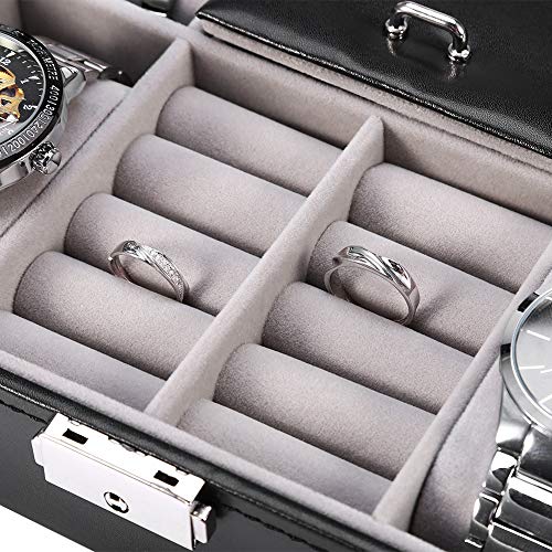 TMISHION 8+2 Caja para Relojes Anillo Estuche Joyero cuadrículas Caja para Almacenamiento Relojes Soporte Profesional Almacenamiento Organizador (8+2)