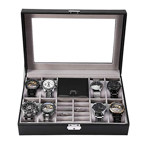 TMISHION 8+2 Caja para Relojes Anillo Estuche Joyero cuadrículas Caja para Almacenamiento Relojes Soporte Profesional Almacenamiento Organizador (8+2)