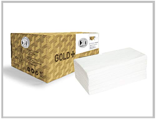 Toalla papel secamanos (4.000 unidades) premium interdoblada en V, 2 capas laminadas de celulosa virgen 19x21cm
