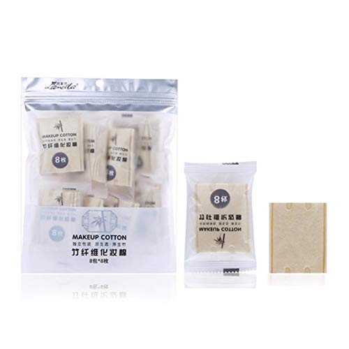 Toallitas de limpieza de algodón de maquillaje de fibra de bambú Cutelove 8 piezas/paquete, almohadillas de algodón de maquillaje sin estimulación Tela no tejida Descarga desechable Algodón=