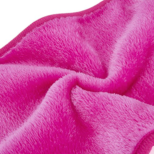 Toallitas para desmaquillaje, Meersee Toalla de Microfibra desmaquillante borrador del paño de limpieza elimina el maquillaje con agua,Pack de 2 (Rosa)