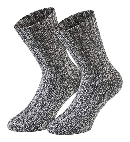 Tobeni 4 Pares cálidos Mujer Hombre Calcetines Noruegos Invierno Lana de Oveja Prelavada Unisex Color Gris Tamano 39-42