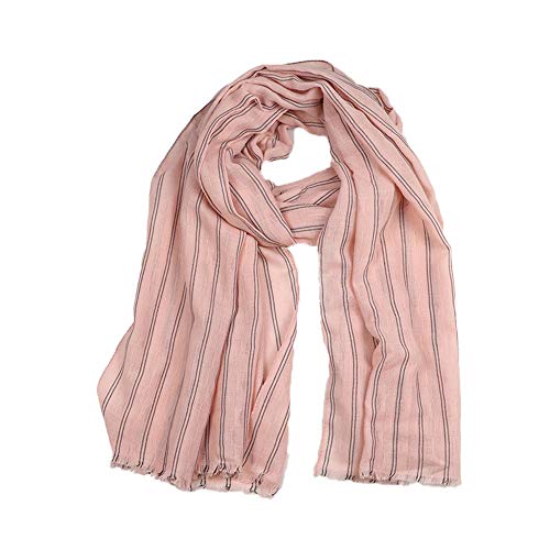 Todas Las Estaciones, Otoño E Invierno, Bufanda De Lino Y Algodón A Rayas De Color Sólido Que Se Alarga Para Aumentar El Calor Al Aire Libre Y El Chal Étnico De Protección Solar