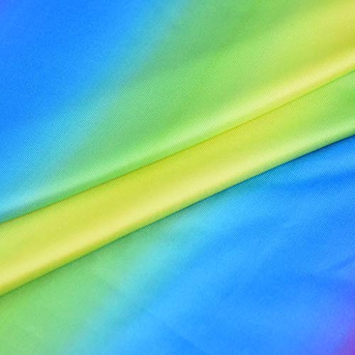 TOFOTL - Vestido largo clásico, sencillo, estampado de arcoíris, con correas en V, sin mangas, boho, fiesta, vacaciones, vestido grande multicolor XL