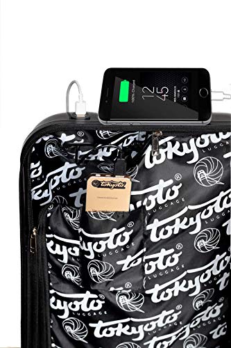 TOKYOTO - Maleta de Cabina Infantil Niños Equipaje de Mano, 55x40x20 cm | Maleta Juvenil, Trolley de Viaje Ryanair, Easyjet | Maleta de Viaje Rígida Black Empire