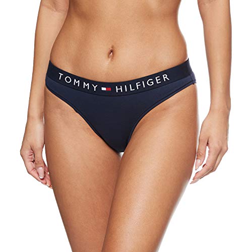 Tommy Hilfiger Briefs B Braguitas con Cintura Elástica y Logo, Azul (Navy Blazer), S para Mujer