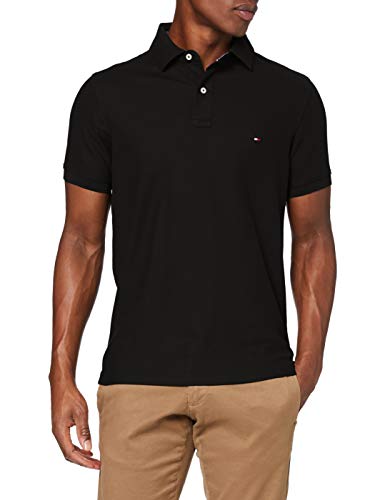 Tommy Hilfiger Core Hilfiger Slim Polo, Negro (Flag Black 060), M para Hombre