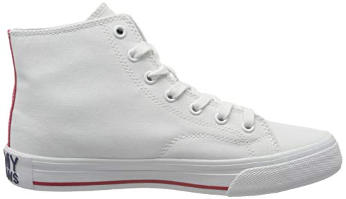 Tommy Hilfiger Essential Mid-Top Trainers, Zapatillas Deportivas para Mujer, Blanco (White Ybs), 40 EU