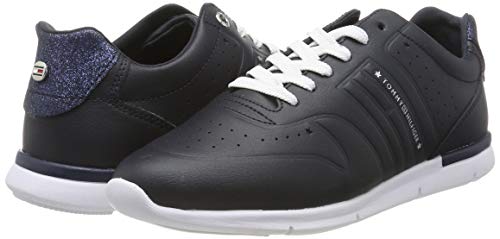 Tommy Hilfiger Glitter Detail Light Sneaker, Zapatillas para Mujer, Azul (Midnight 403), 38 EU