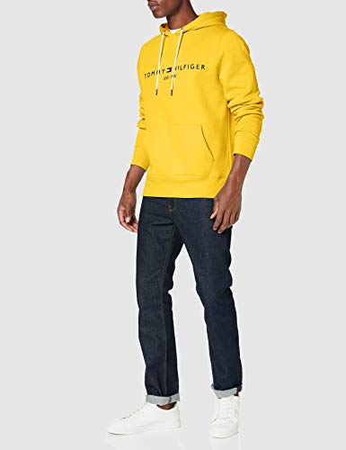 Tommy Hilfiger H Sudadera con Capucha, Cordón, Logo y Bolsillo Canguro, Yellow, XXXL Hombre