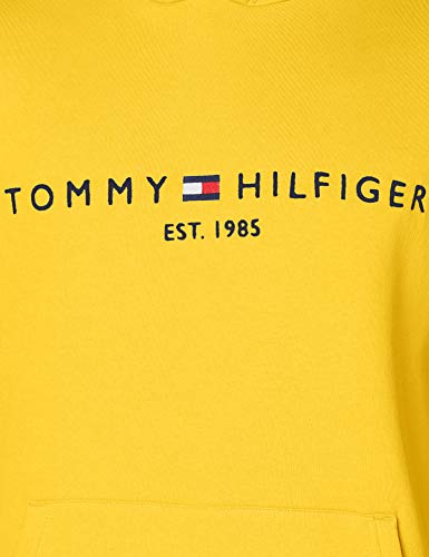 Tommy Hilfiger H Sudadera con Capucha, Cordón, Logo y Bolsillo Canguro, Yellow, XXXL Hombre