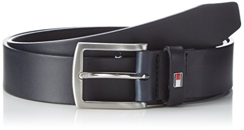 Tommy Hilfiger New Denton Belt 3.5 Cinturón, Azul (Midnight), 100 cm (Talla del fabricante: 100) para Hombre