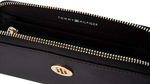 Tommy Hilfiger Poppy LRG ZA, Productos de cuero pequeños para Mujer, Negro, One Size