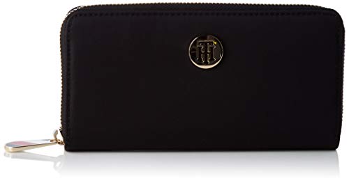 Tommy Hilfiger Poppy LRG ZA, Productos de cuero pequeños para Mujer, Negro, One Size