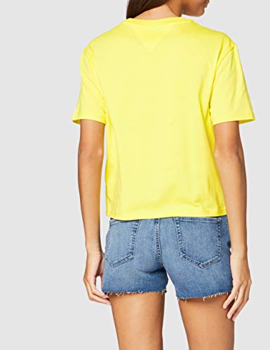 Tommy Hilfiger Tjw Colored Linear Logo tee Camiseta, Amarillo (Frozen Lemon Zio), 42 (Talla del Fabricante: X-Large) para Mujer