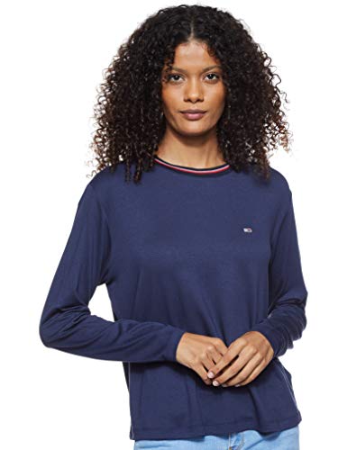 Tommy Hilfiger Tjw Crepe Solid Longsleeve Ropa Deportiva de Punto, Azul (Blue Cbk), 32 (Talla del Fabricante: XX-Small) para Mujer
