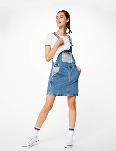 Tommy Hilfiger Tjw Dungaree Dress vestido, Azul (TJ Denim Colorblock 1A4), Large para Mujer