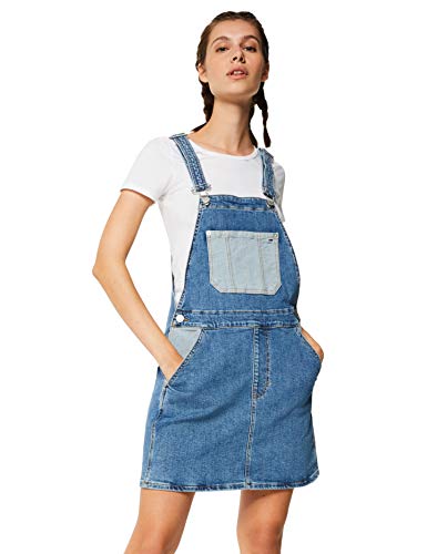 Tommy Hilfiger Tjw Dungaree Dress vestido, Azul (TJ Denim Colorblock 1A4), Large para Mujer