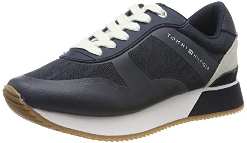 Tommy Hilfiger Tommy Jacquard City Sneaker, Zapatillas para Mujer, Azul (Midnight 403), 40 EU