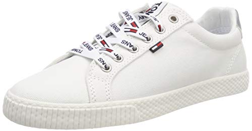 Tommy Hilfiger Tommy Jeans Casual Sneaker, Zapatillas para Mujer, Blanco (White 100), 38 EU