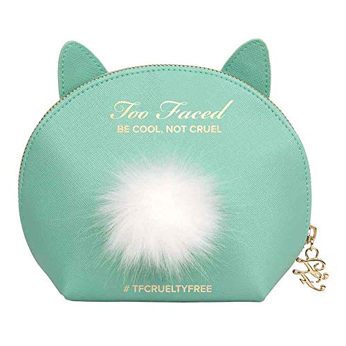 Too Faced Cool Not Cruel Bunny - Bolsa de maquillaje, color verde azulado